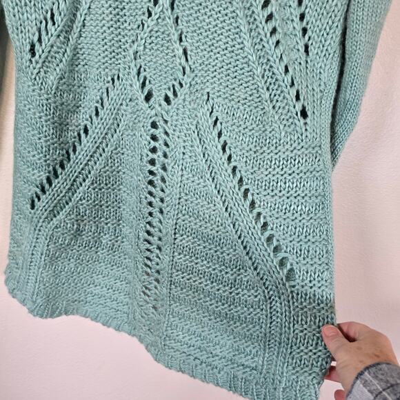 Fenn Wright Manson Sweater Women's L Turquoise Wool Alpaca Blend Romantic Boho - Picture 4 of 12